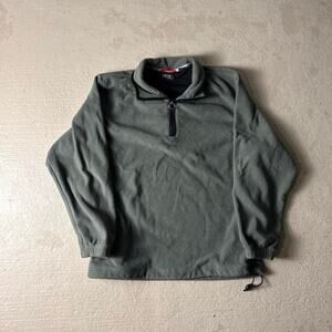 Vintage Izod Quarter Zip Men's L Green Fleece